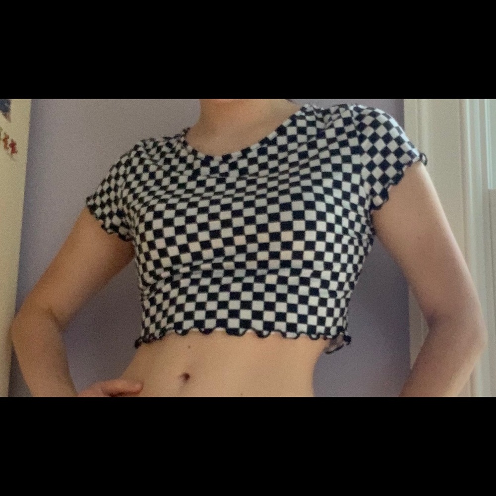 Cute Bodycon crop top checkers